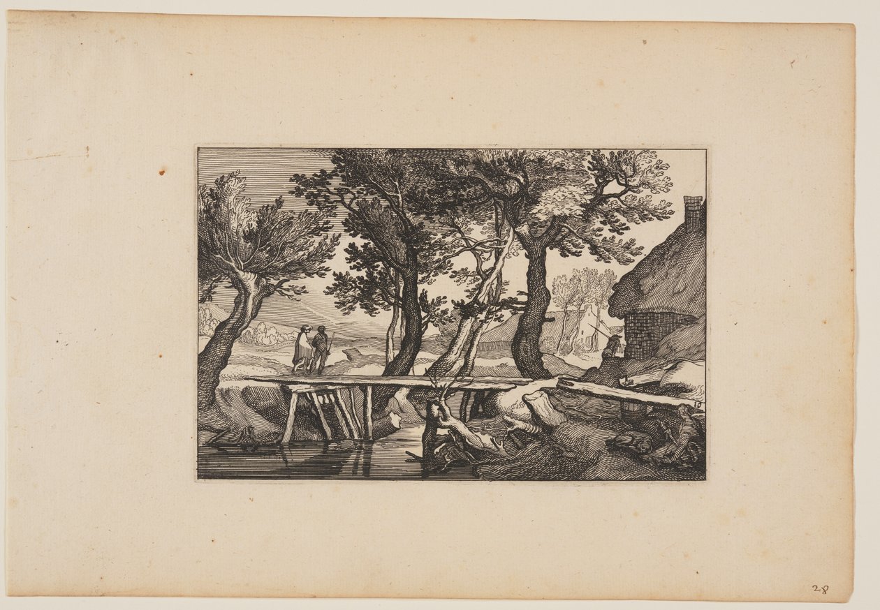 Drewniany most, od Landscapes autorstwa Claes Jansz. Visscher
