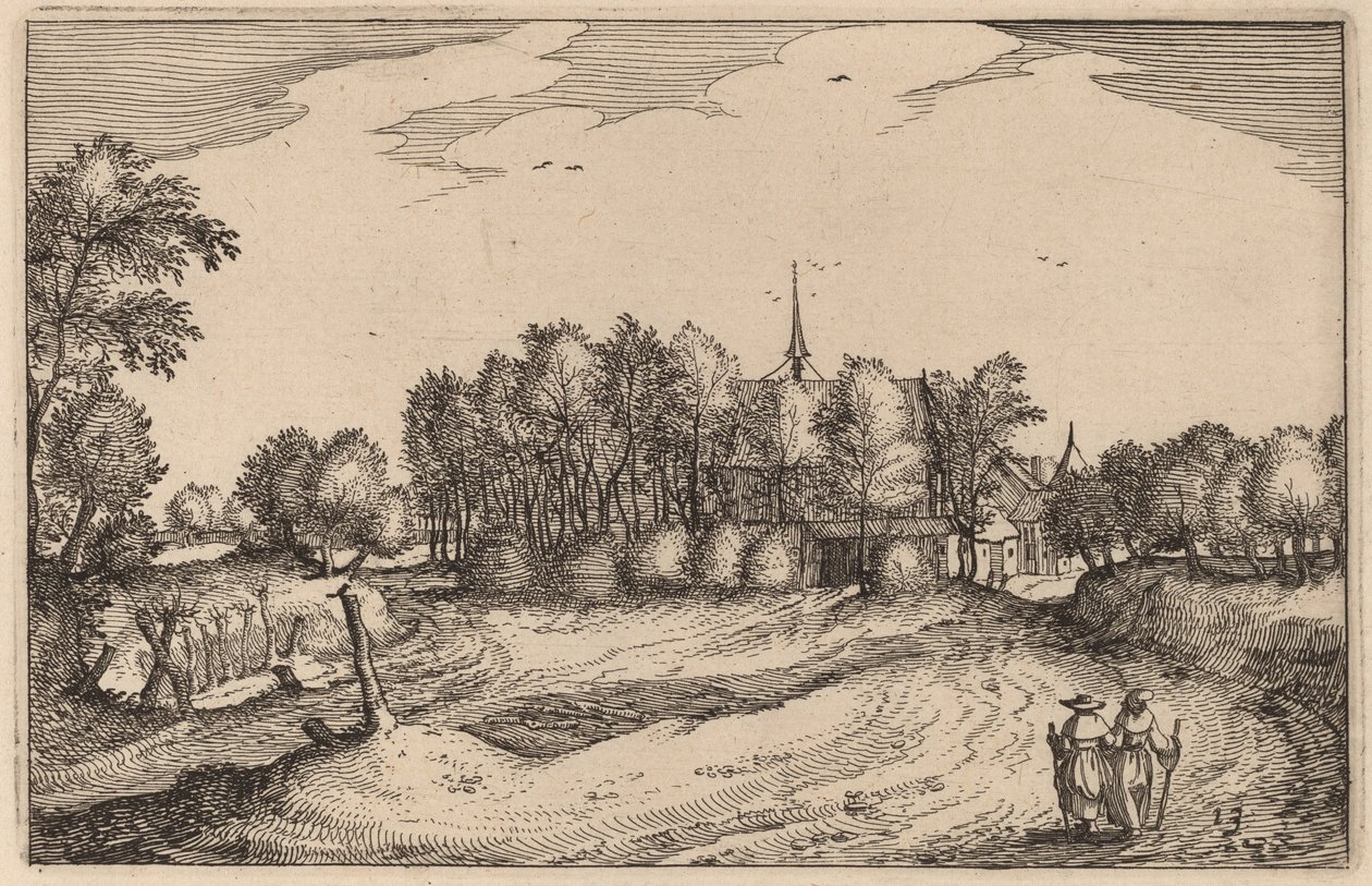 Klasztor autorstwa Claes Jansz Visscher after Johannes van Doetechum, the Elder after Lucas