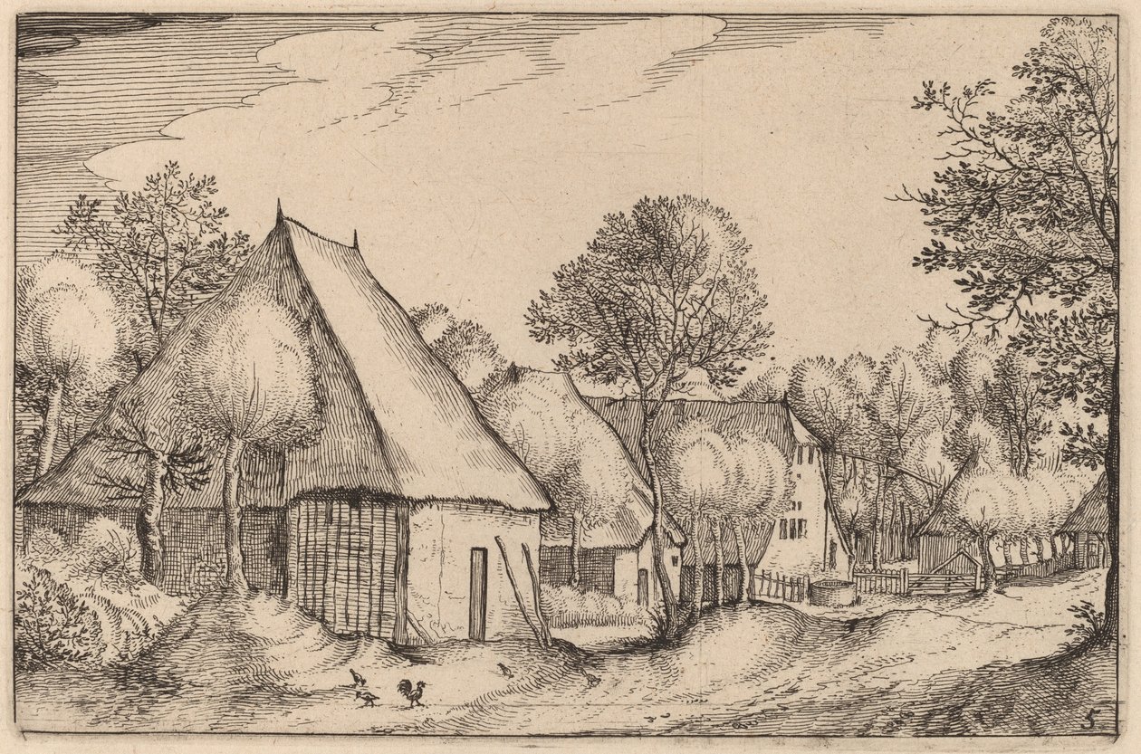 Gospodarstwo autorstwa Claes Jansz Visscher after Johannes van Doetechum, the Elder after Lucas