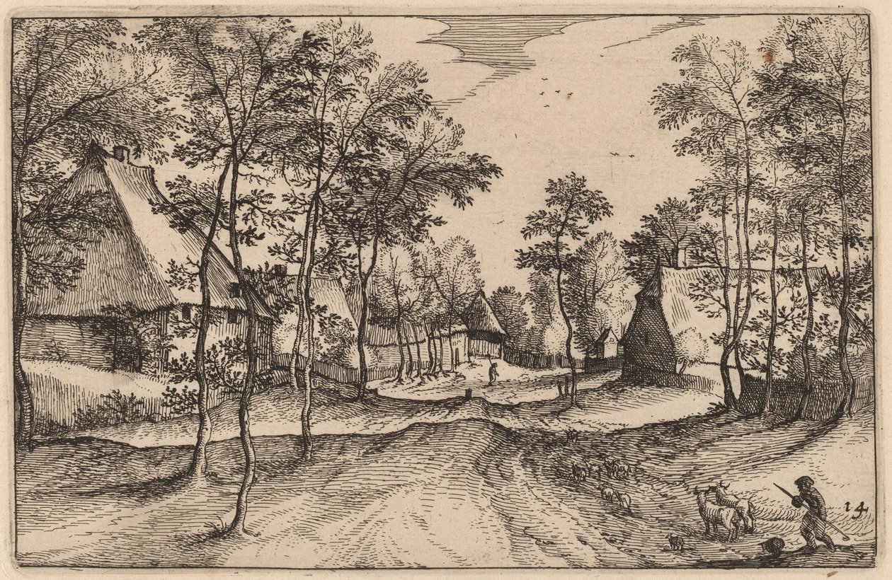 Wiejska Droga autorstwa Claes Jansz Visscher after Johannes van Doetechum, the Elder after Lucas