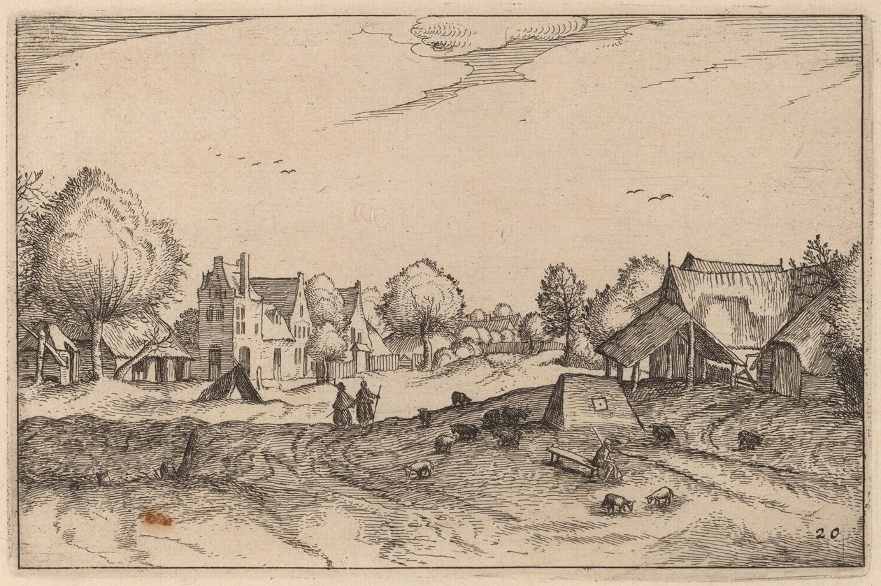 Wiejska Droga autorstwa Claes Jansz Visscher after Johannes van Doetechum, the Elder after Lucas