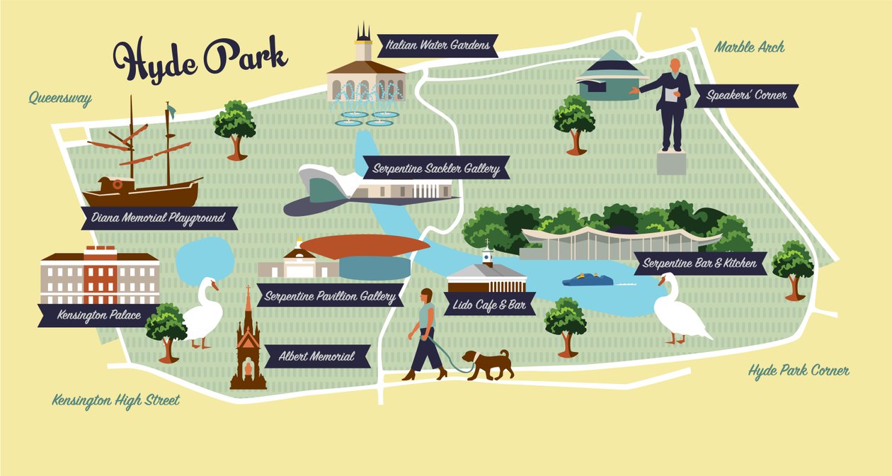 Mapa Hyde Parku autorstwa Claire Huntley