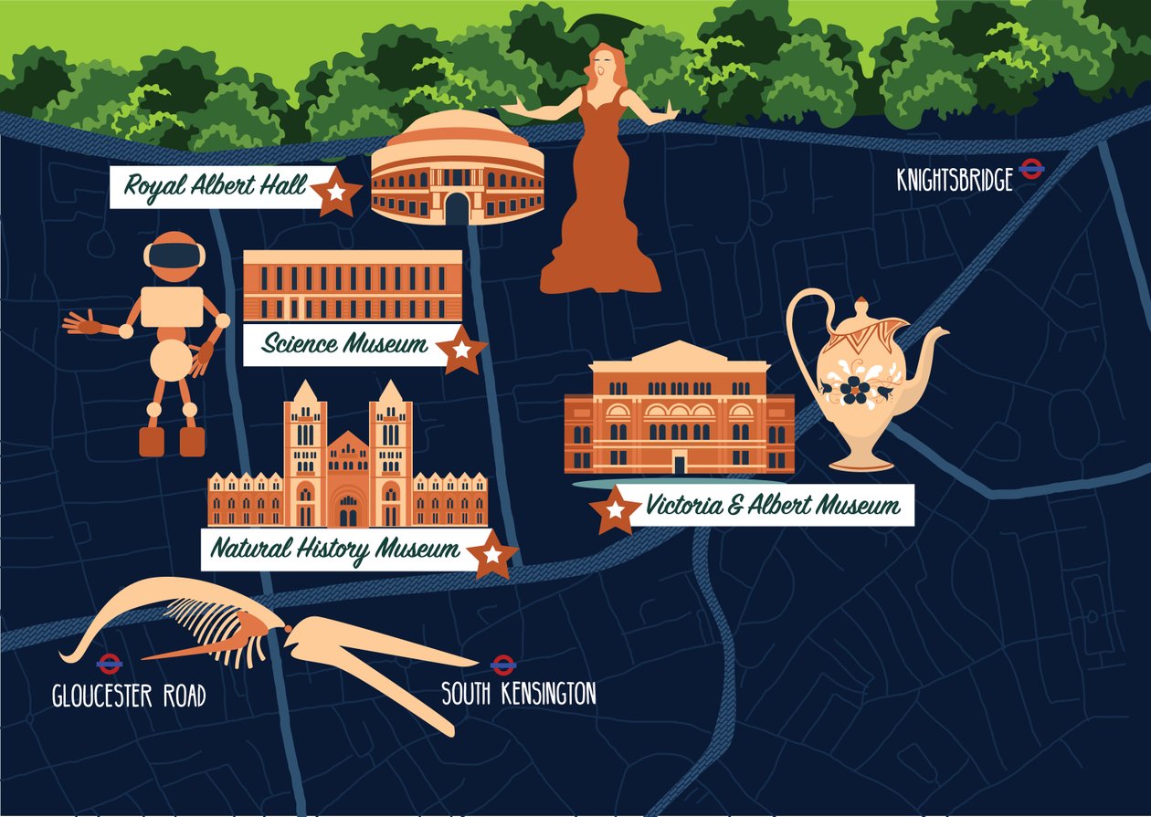 Mapa South Kensington autorstwa Claire Huntley