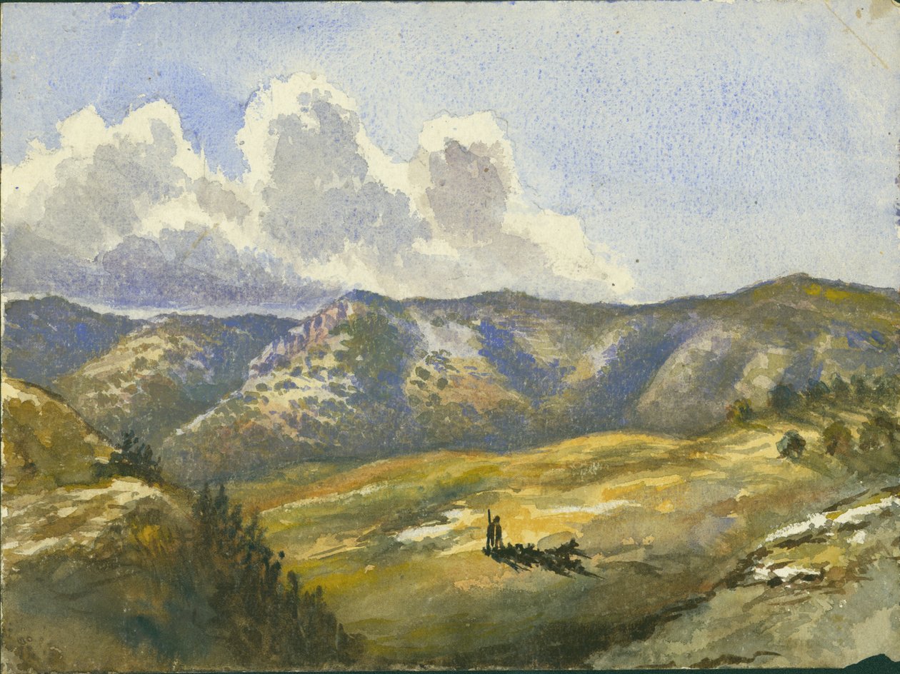 Góra Karmel, 1872 (wc i ołówek na papierze) autorstwa Claude Conder