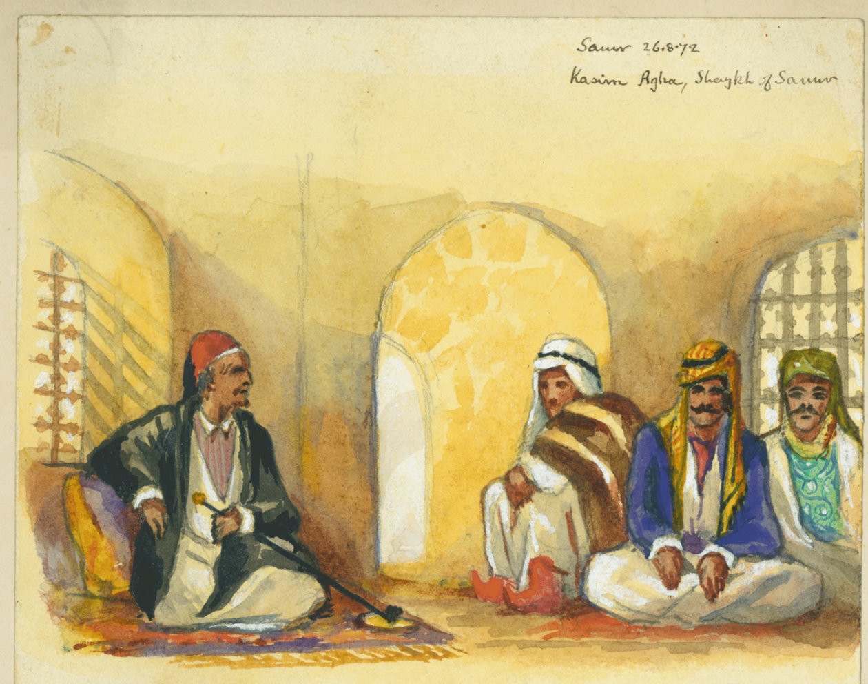 Samur, 1872 (wc i ołówek na papierze) (patrz również 316773) autorstwa Claude Conder
