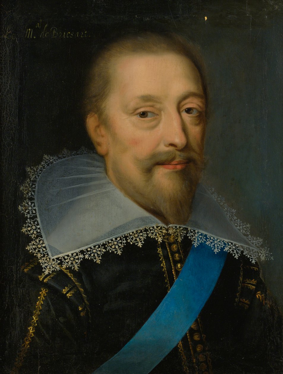 Portret mężczyzny z niebieską szarfą autorstwa Claude Deruet