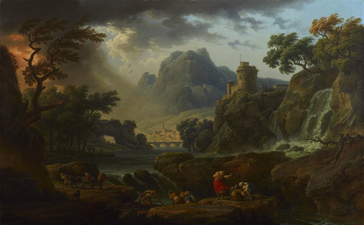 Górski krajobraz z burzą autorstwa Claude Joseph Vernet