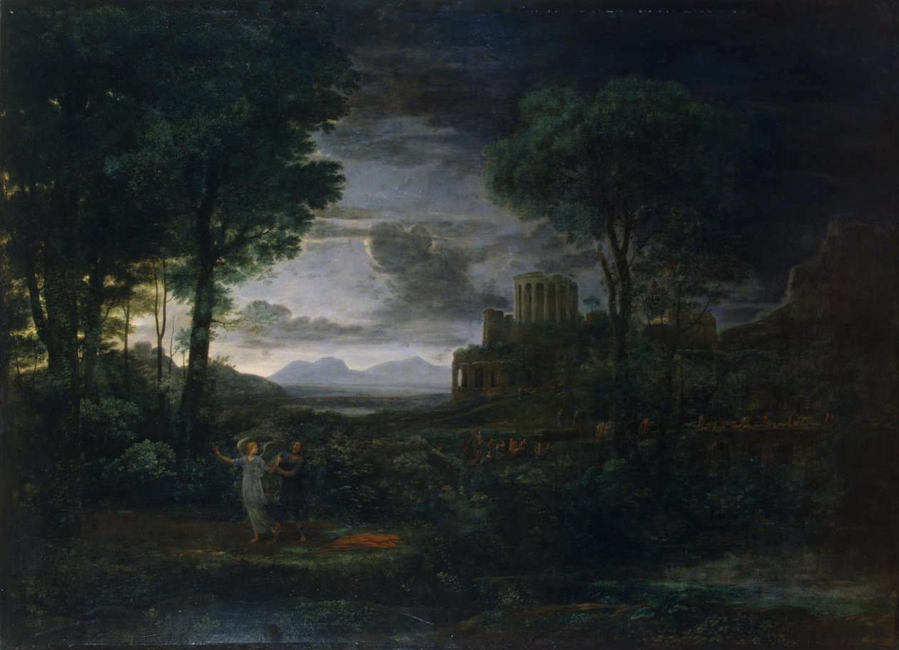 Krajobraz z Jakubem walczącym z Aniołem (Noc) autorstwa Claude Lorrain