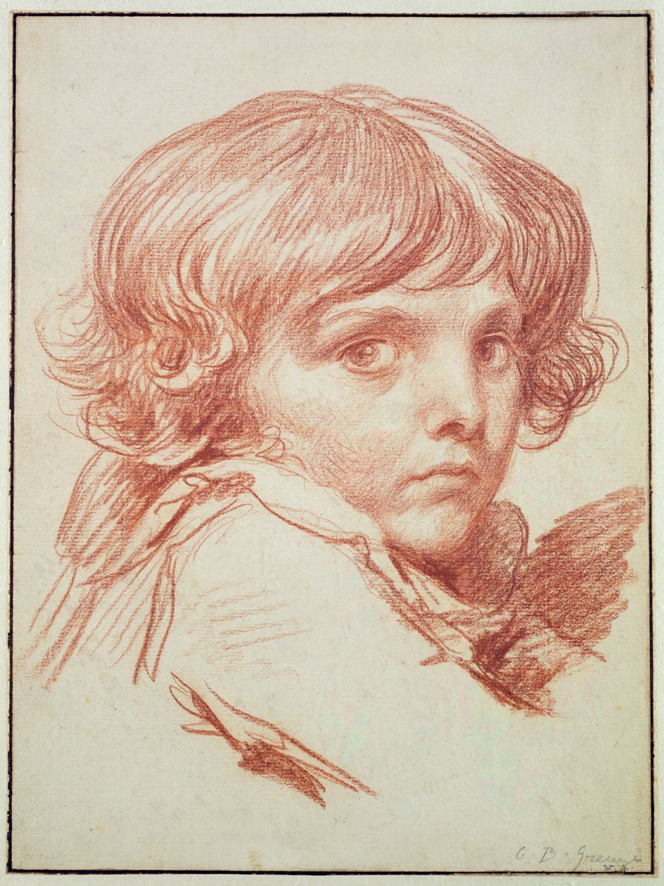 Portret młodego chłopca (czerwona kreda na papierze) autorstwa Claude Lorrain