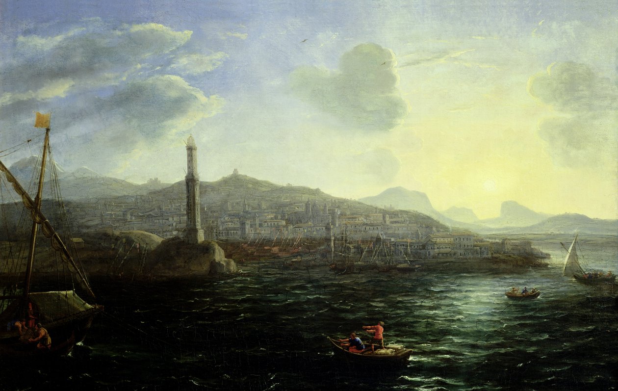 Port w Genui, widok na morze autorstwa Claude Lorrain