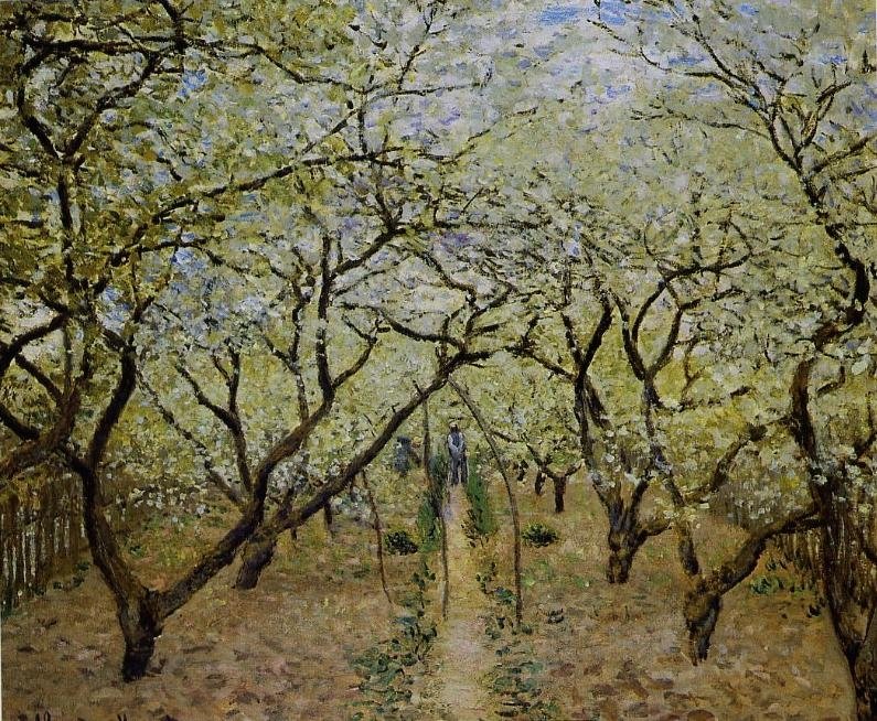 Kvetouci sad Jablonovy sad Francais: Verger en fleurs autorstwa Claude Monet
