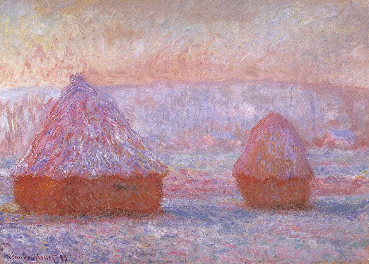 Les Meules, Giverny, poranny efekt autorstwa Claude Monet