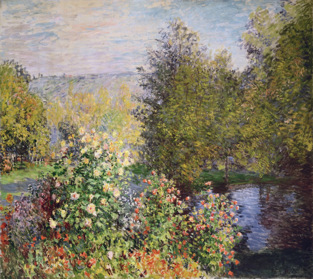 Zakątek ogrodu w Montgeron, 1876-7 autorstwa Claude Monet