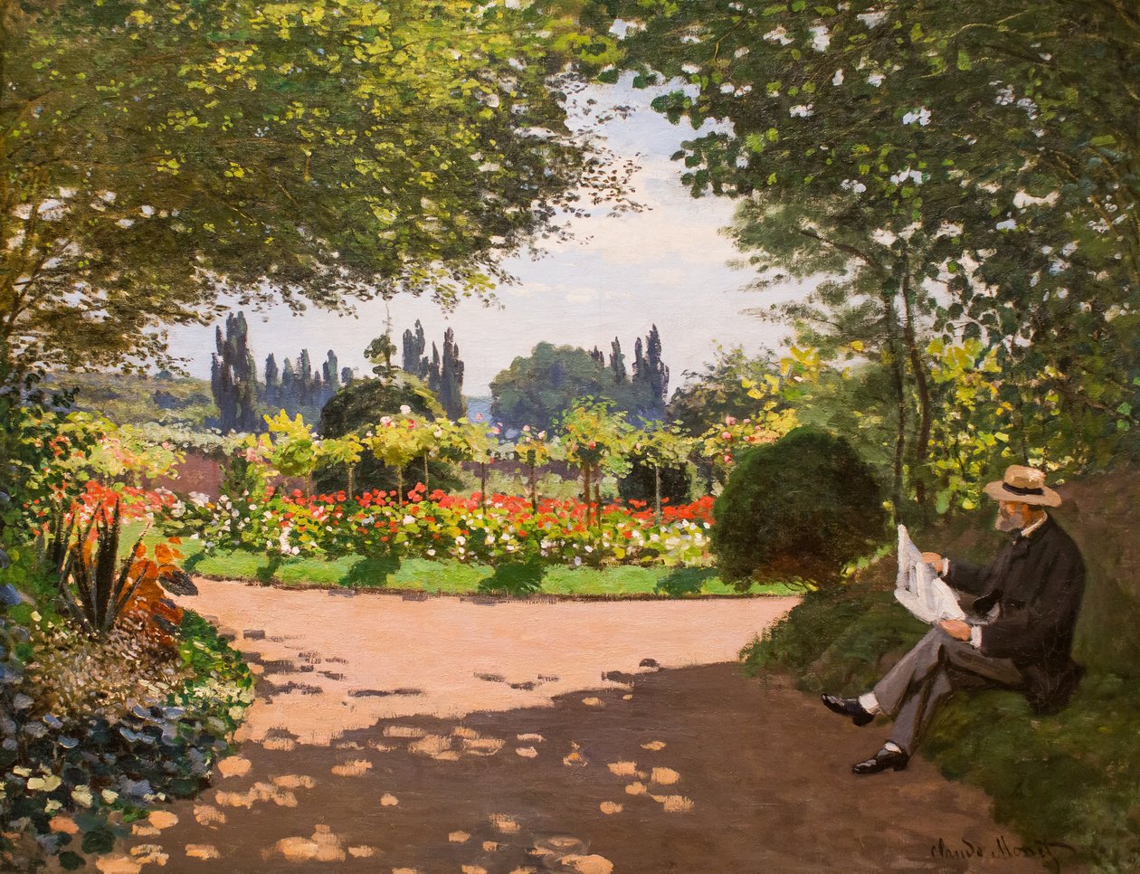 Adolphe Monet w ogrodzie Le Coteau w Sainte-Adresse autorstwa Claude Monet