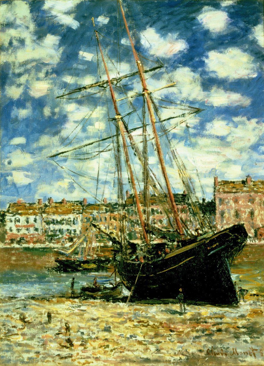 Łódź leżąca podczas odpływu autorstwa Claude Monet