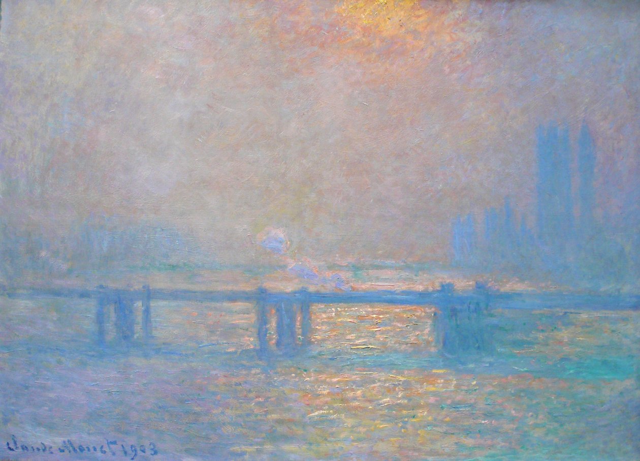 Charing Cross Bridge, Tamiza autorstwa Claude Monet