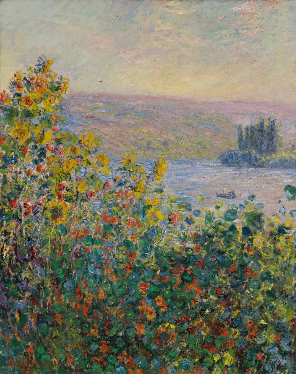 Klomby w Vétheuil autorstwa Claude Monet