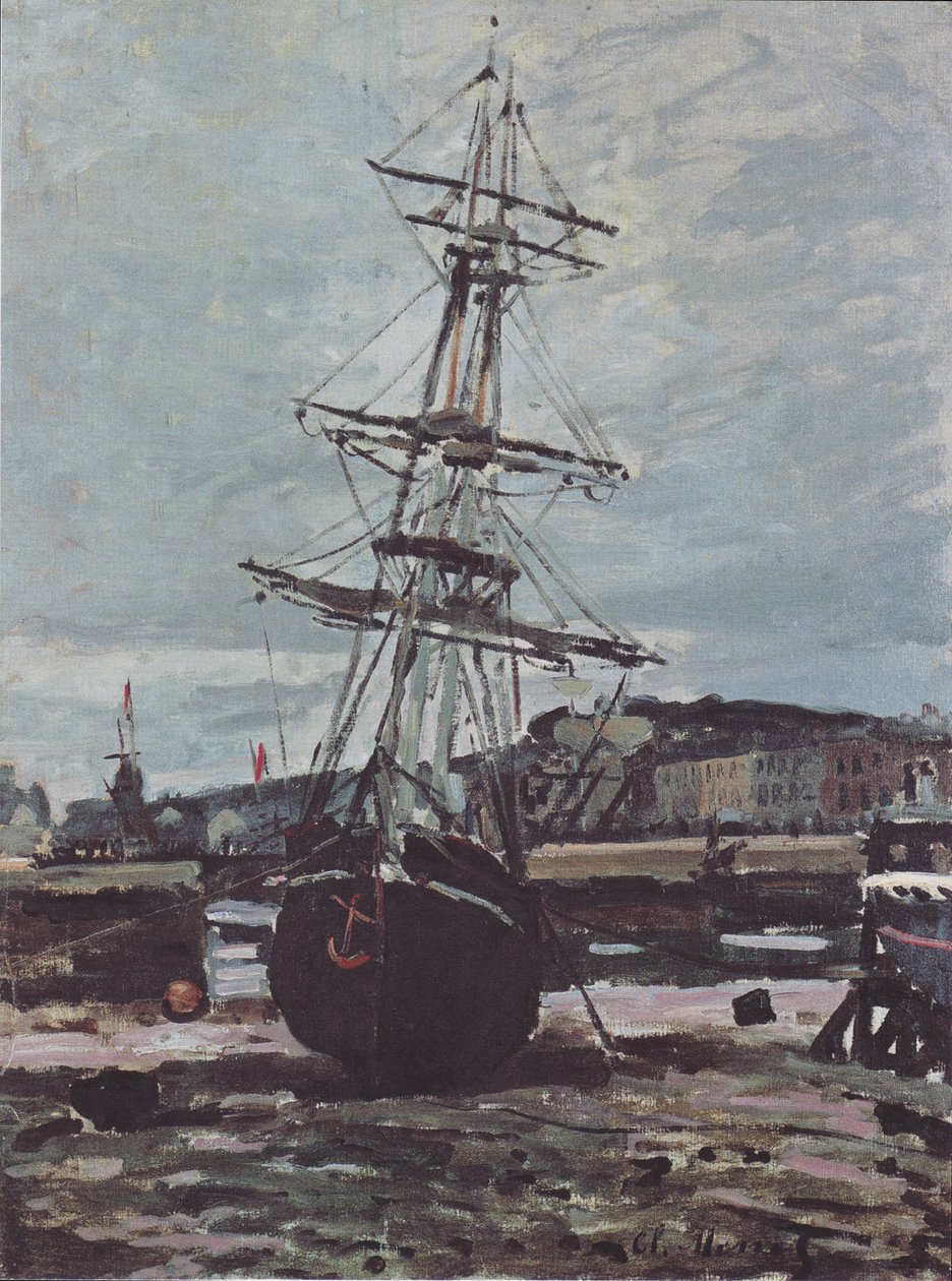 Strandedetes łódź w Fécamp autorstwa Claude Monet
