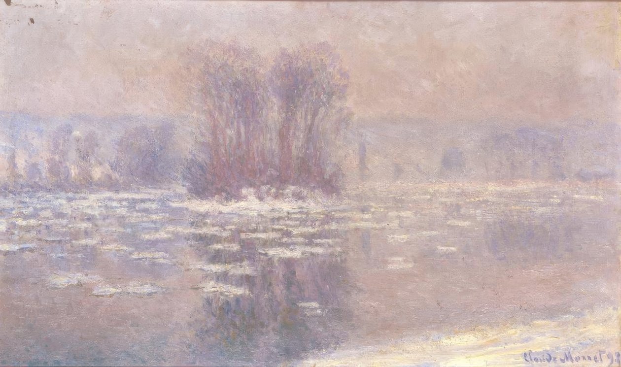 Kostki lodu w Bennecourt autorstwa Claude Monet