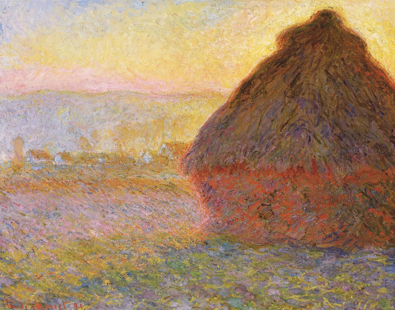 Stogi siana, (zachód słońca) autorstwa Claude Monet