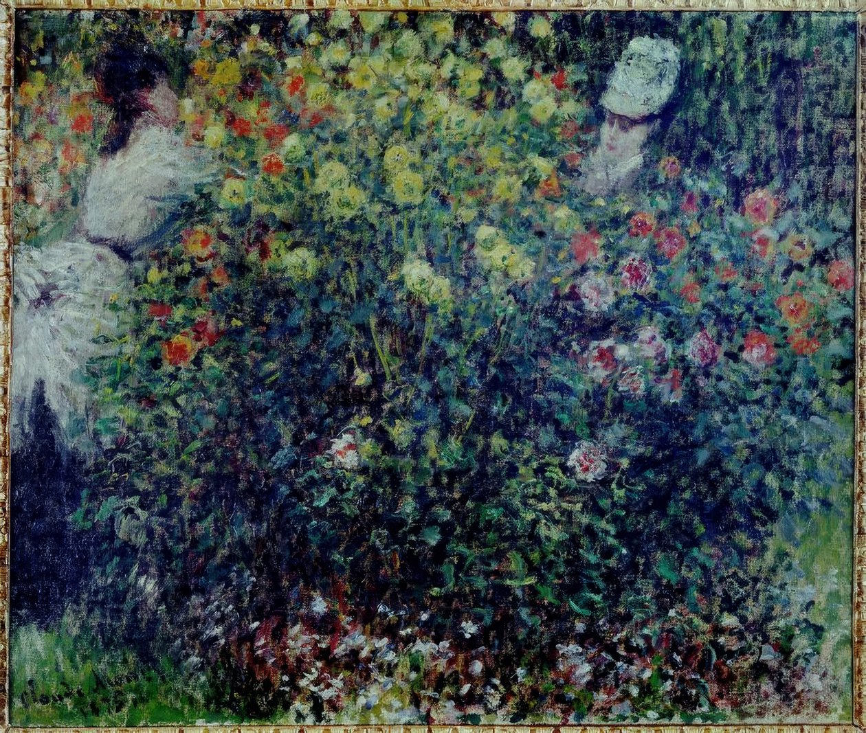 Młode dziewczyny w kępie dalii autorstwa Claude Monet