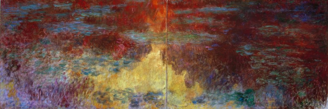 Staw lilii wodnych wieczorem autorstwa Claude Monet