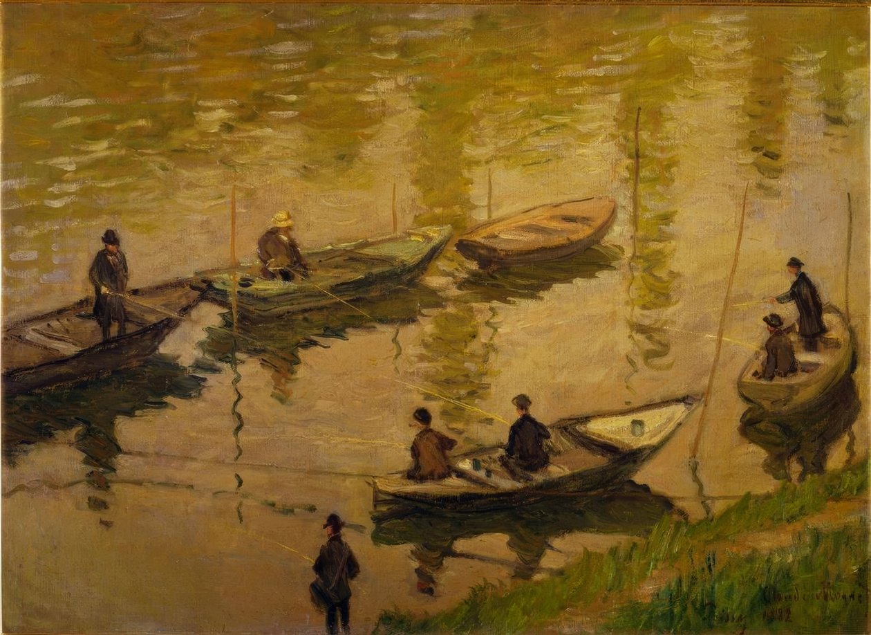 Wędkarze nad Sekwaną, w Poissy (Angler an der S autorstwa Claude Monet
