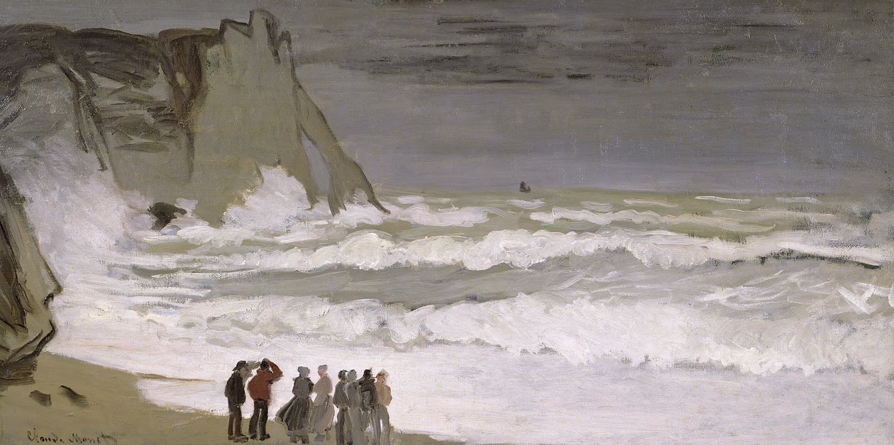 Wzburzone morze w Etretat, 1868-69 autorstwa Claude Monet