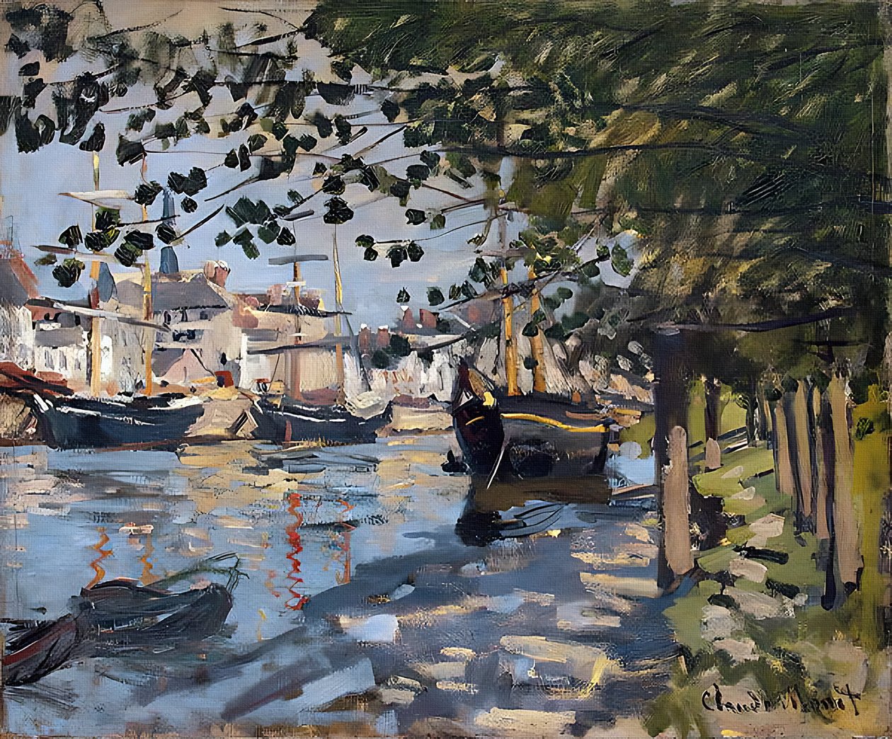 Sekwana w Rouen, 1872 autorstwa Claude Monet