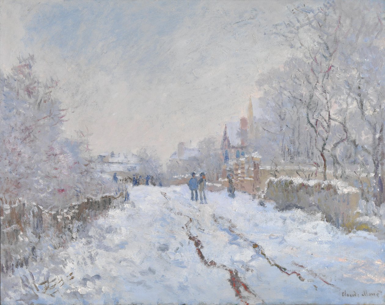 Śnieżna scena w Argenteuil autorstwa Claude Monet