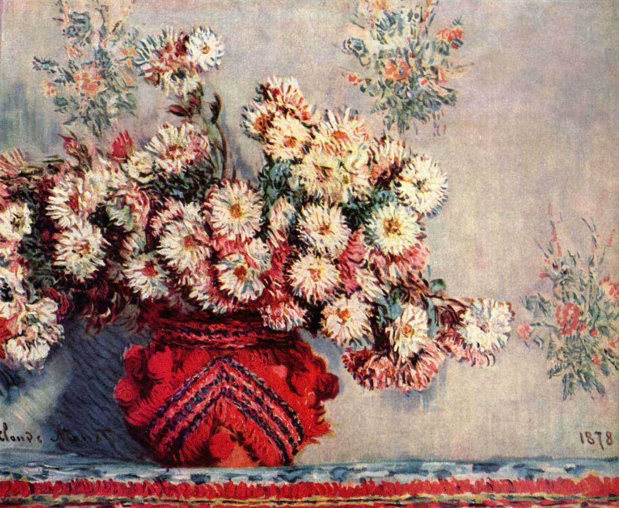 Martwa natura z chryzantemami autorstwa Claude Monet