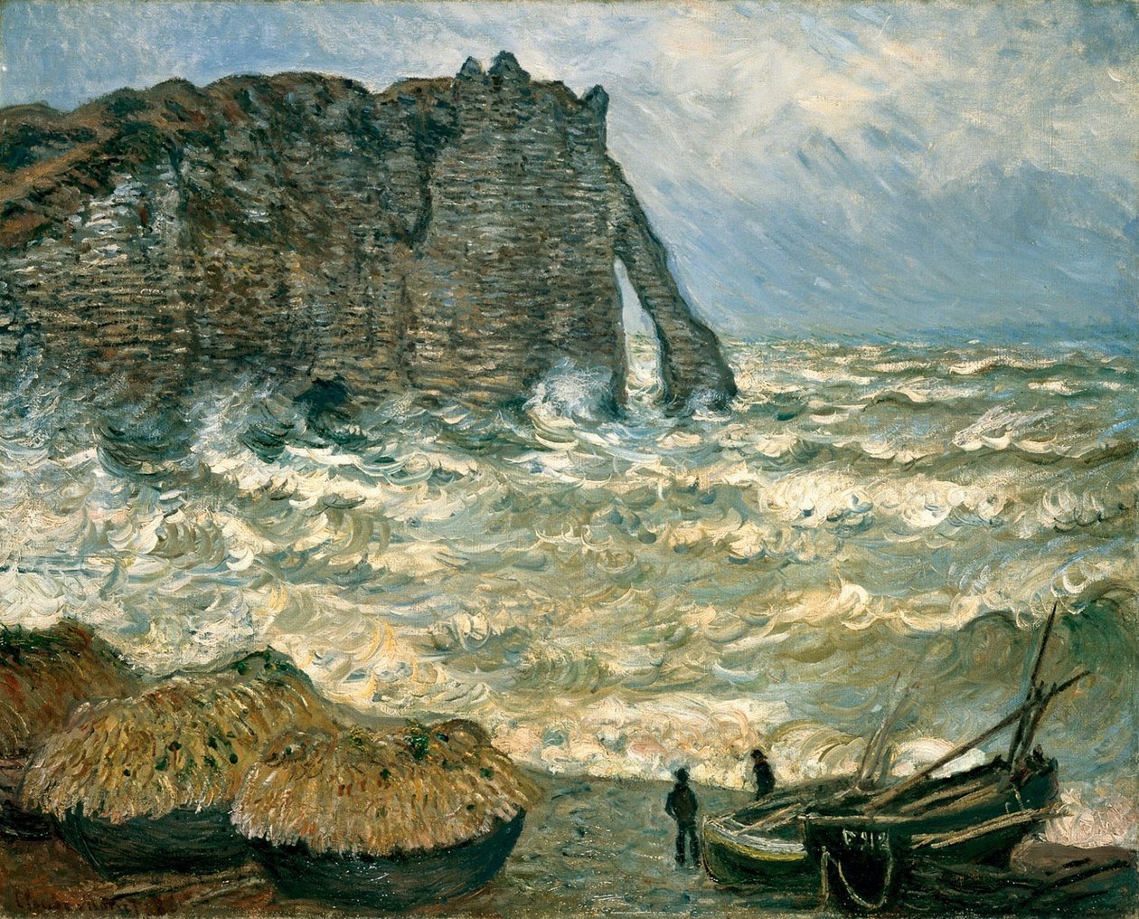 Wzburzone morze w Étretat autorstwa Claude Monet