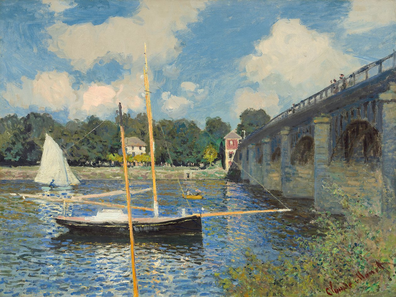 Most w Argenteuil, 1874 autorstwa Claude Monet