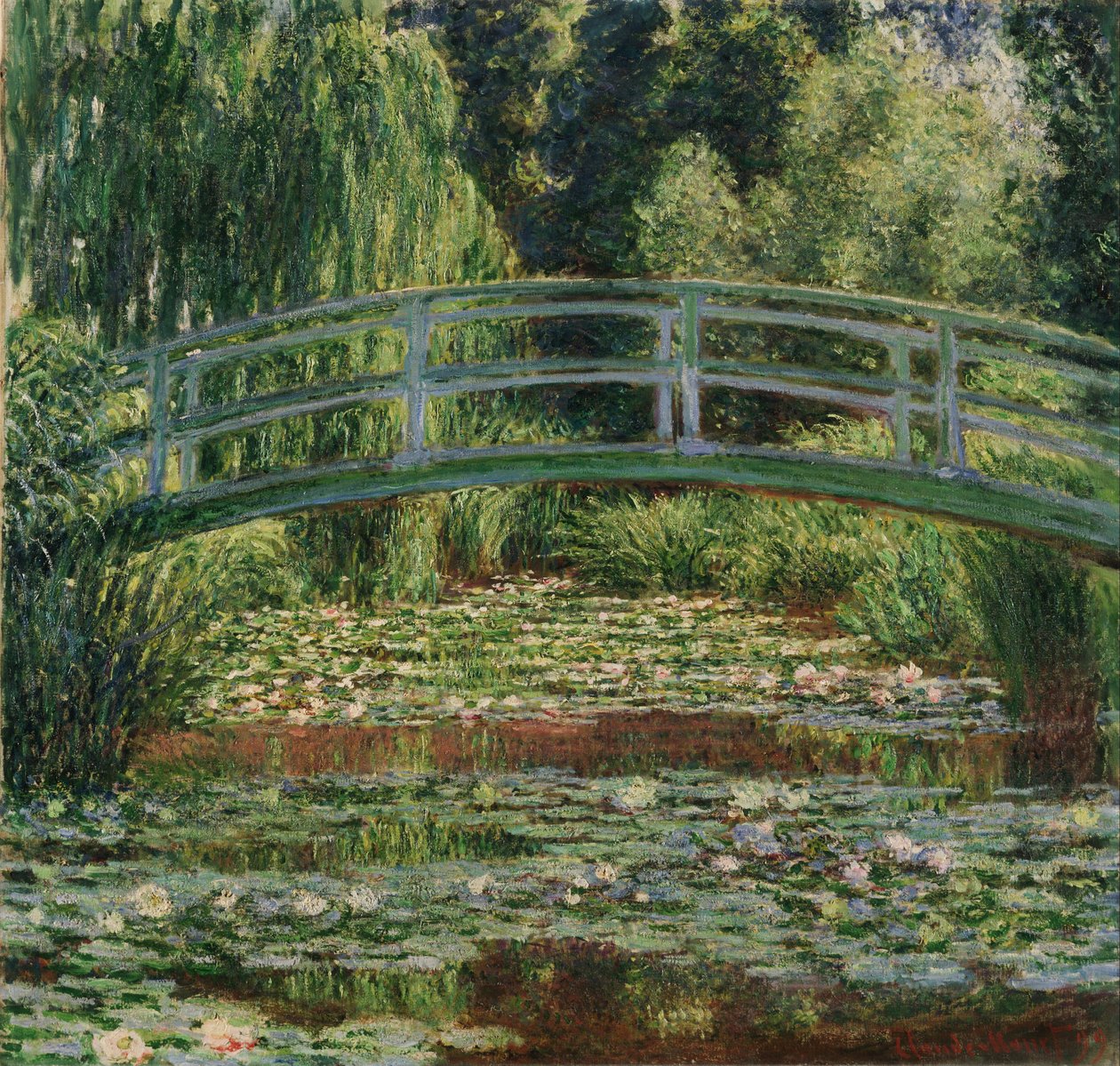 Kładka japońska i basen z liliami wodnymi, Giverny autorstwa Claude Monet