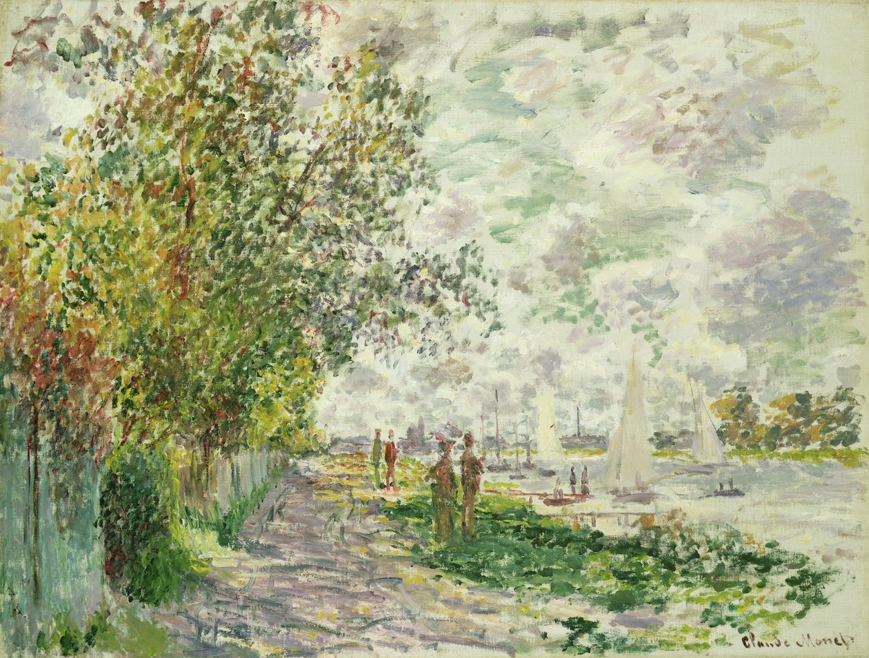 Brzeg rzeki w Gennevilliers, c.1875 autorstwa Claude Monet