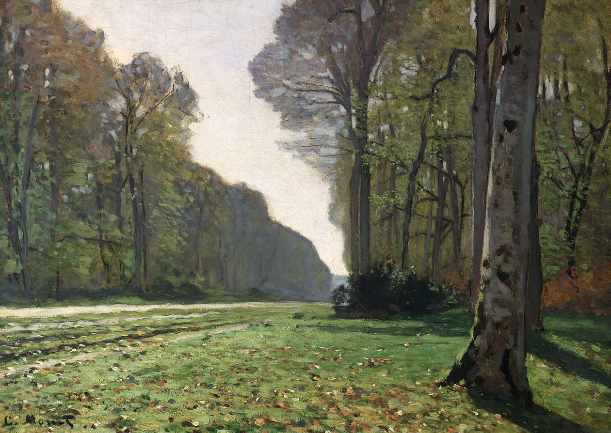 Droga do Bas-Breau, Fontainebleau (Le Pave de Chailly), c.1865 autorstwa Claude Monet
