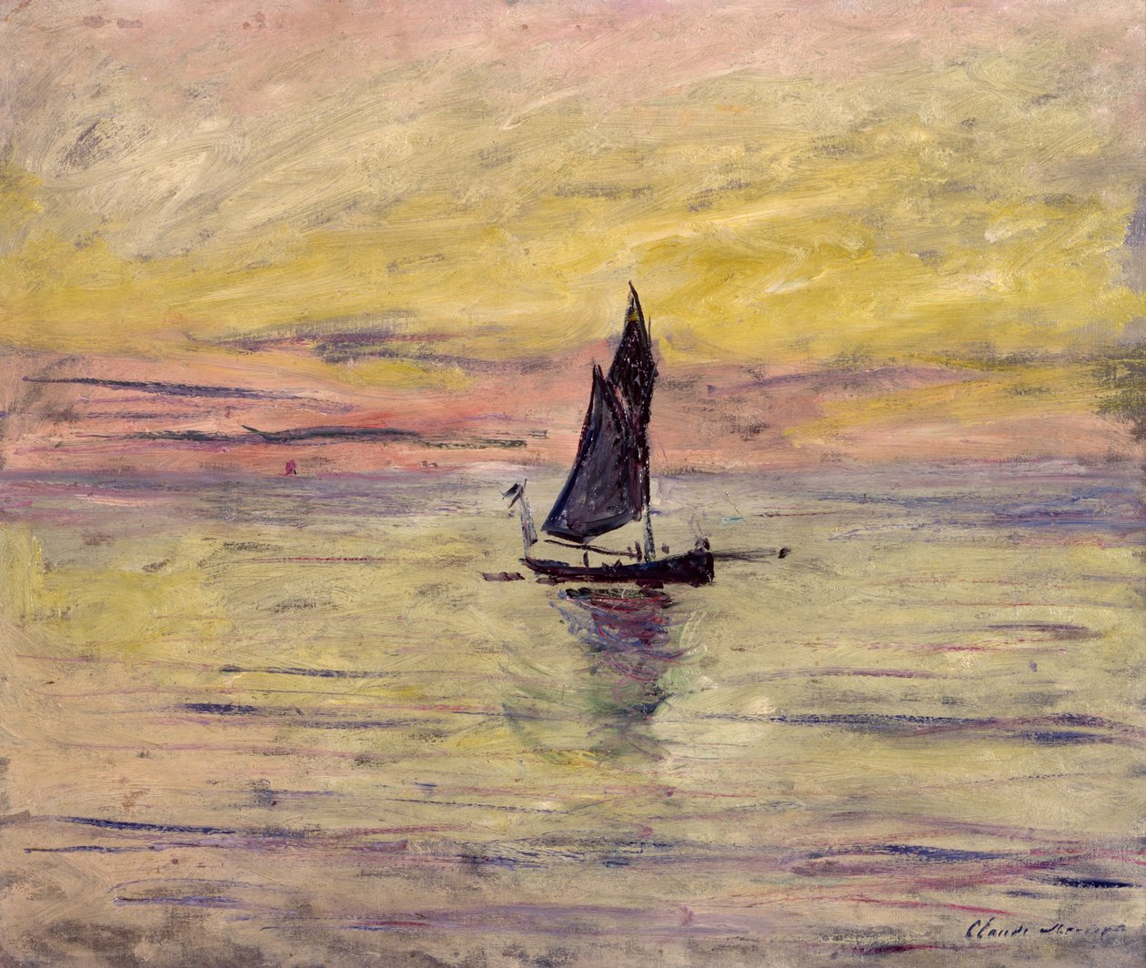 Żaglówka, efekt wieczorny, 1885 autorstwa Claude Monet