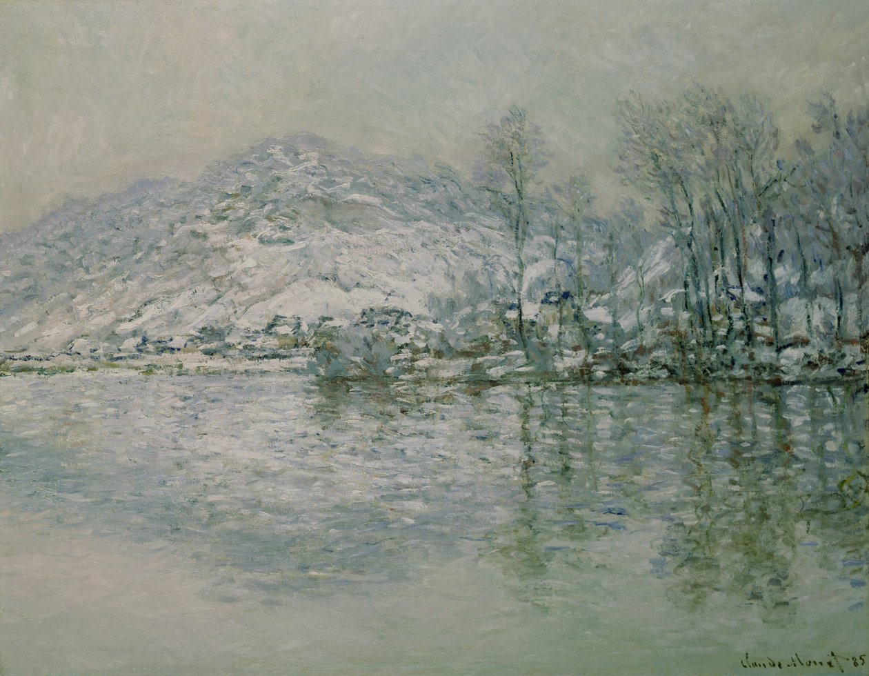 Sekwana w Port Villez zimą, 1885 r. autorstwa Claude Monet