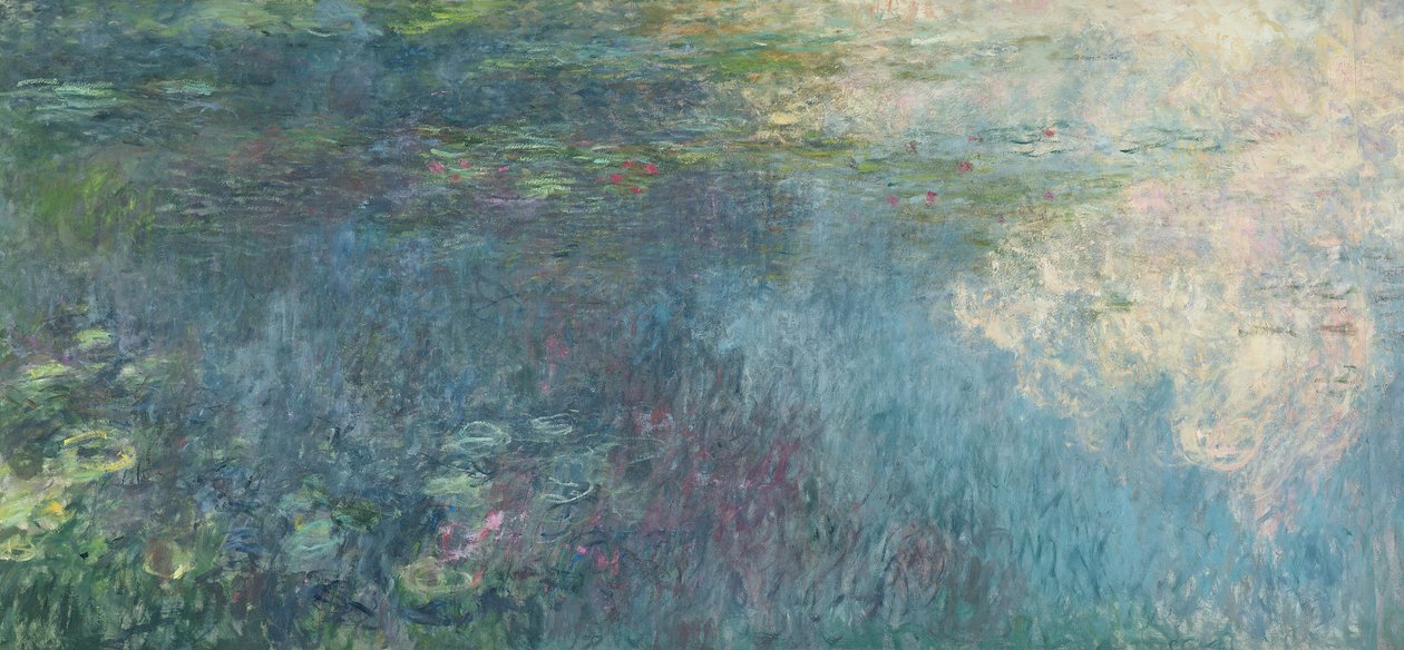 Lilie wodne - Chmury (prawa strona), 1914-18 (patrz także 64185 i 64186) autorstwa Claude Monet