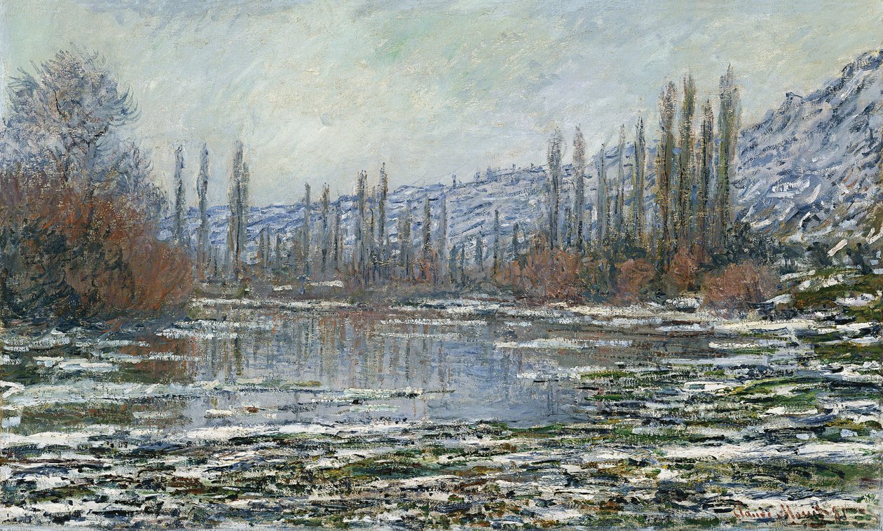 Odwilż w Vetheuil autorstwa Claude Monet