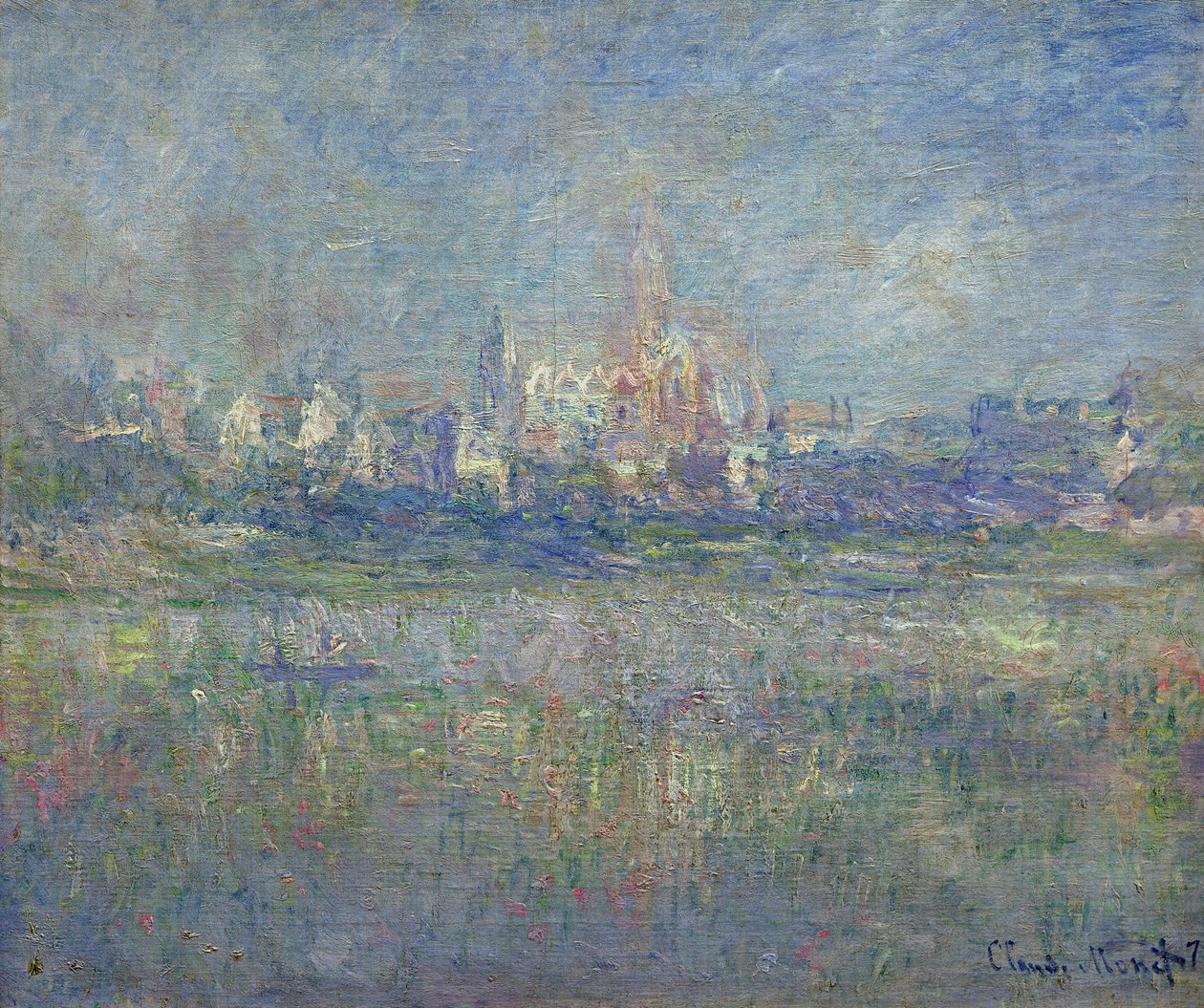 Vetheuil we mgle, 1879 autorstwa Claude Monet