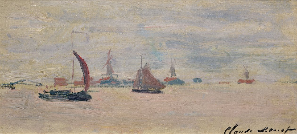 Widok na Voorzaan, 1871 r. autorstwa Claude Monet