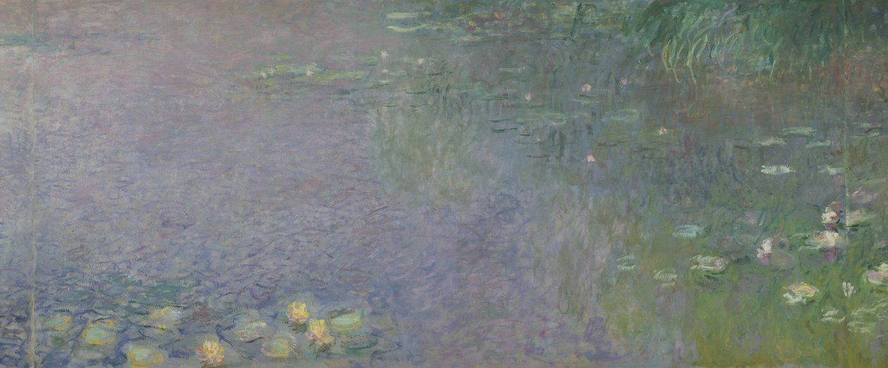 Lilie wodne: rano, 1914-18 (środkowa prawa część) autorstwa Claude Monet