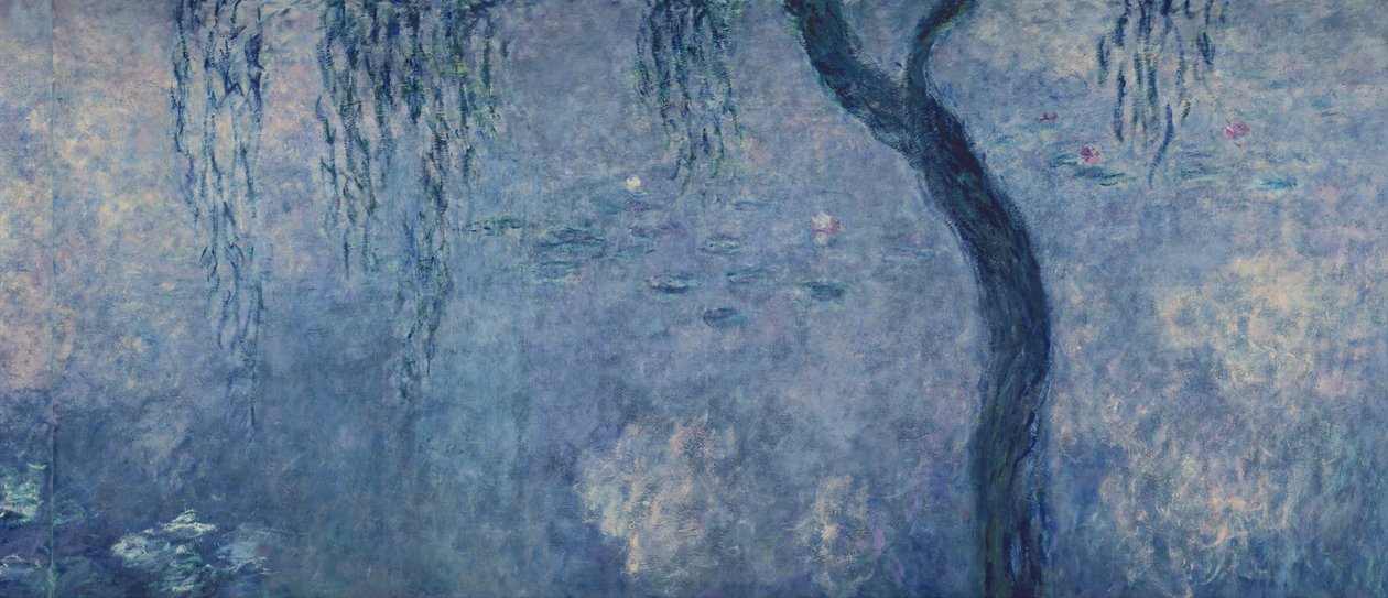 Lilie wodne: Dwie wierzby płaczące, prawa część, 1914-18 (zob. też 75700-02) autorstwa Claude Monet