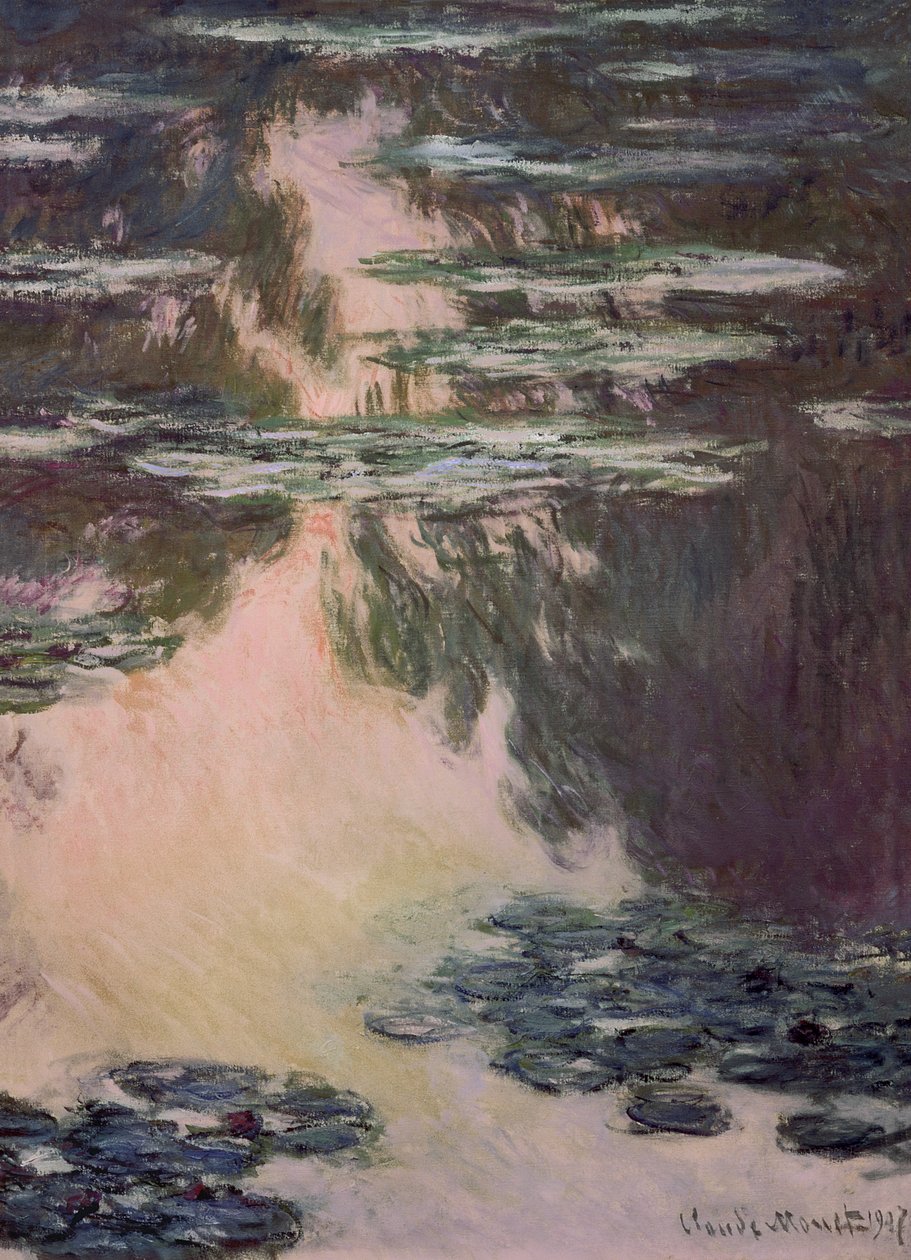 Lilie wodne z wierzbami płaczącymi, 1907 autorstwa Claude Monet