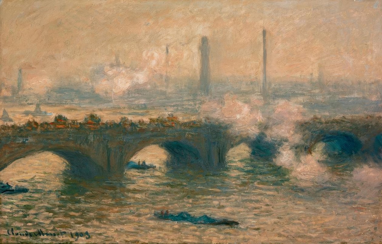 Most Waterloo, temps gris autorstwa Claude Monet