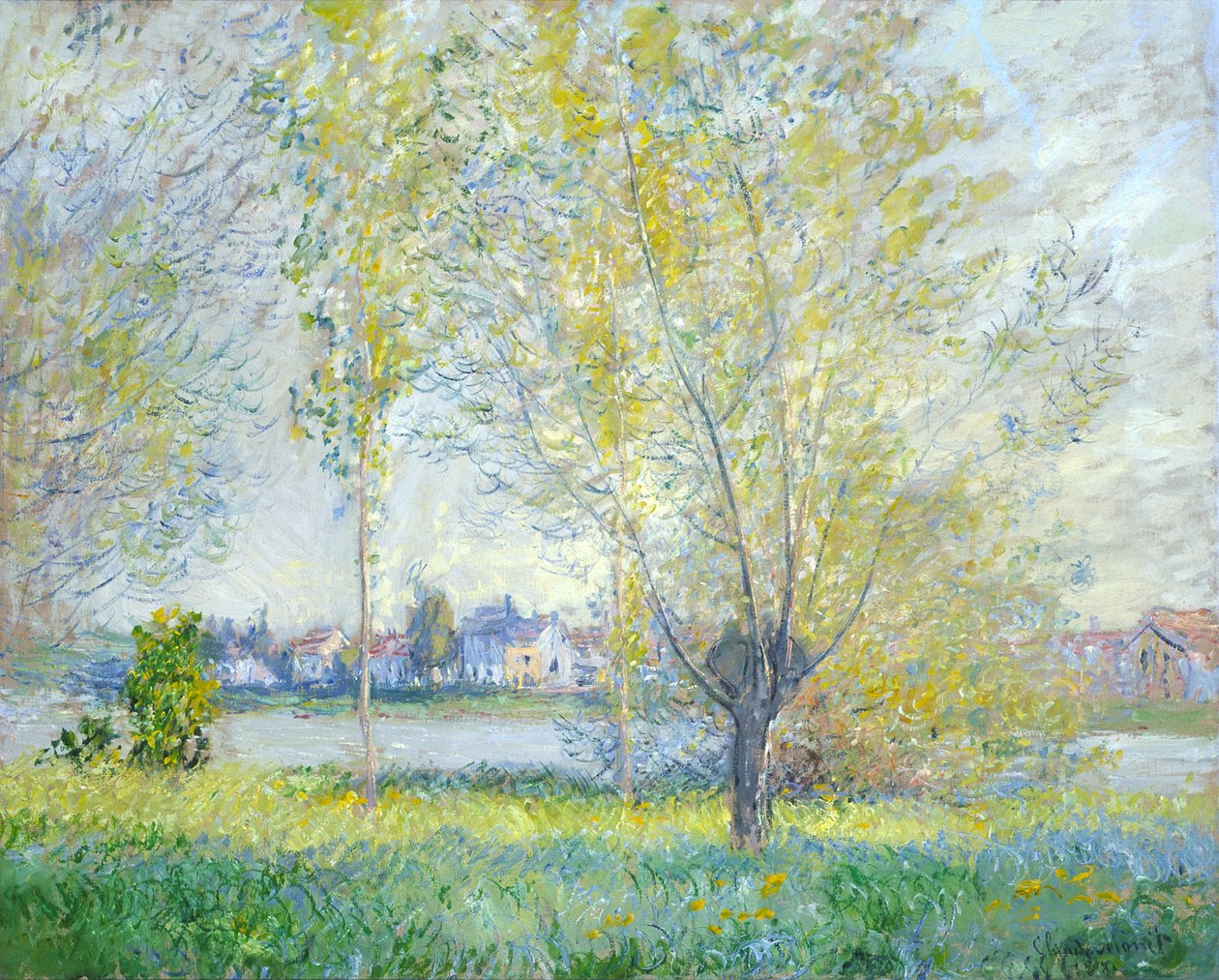 Wierzby w Vetheuil, 1880 autorstwa Claude Monet