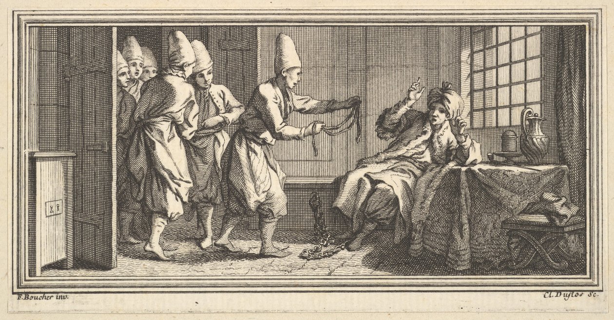 Wniesienie liny do więźnia, 1746-47. autorstwa Claude Augustin Duflos