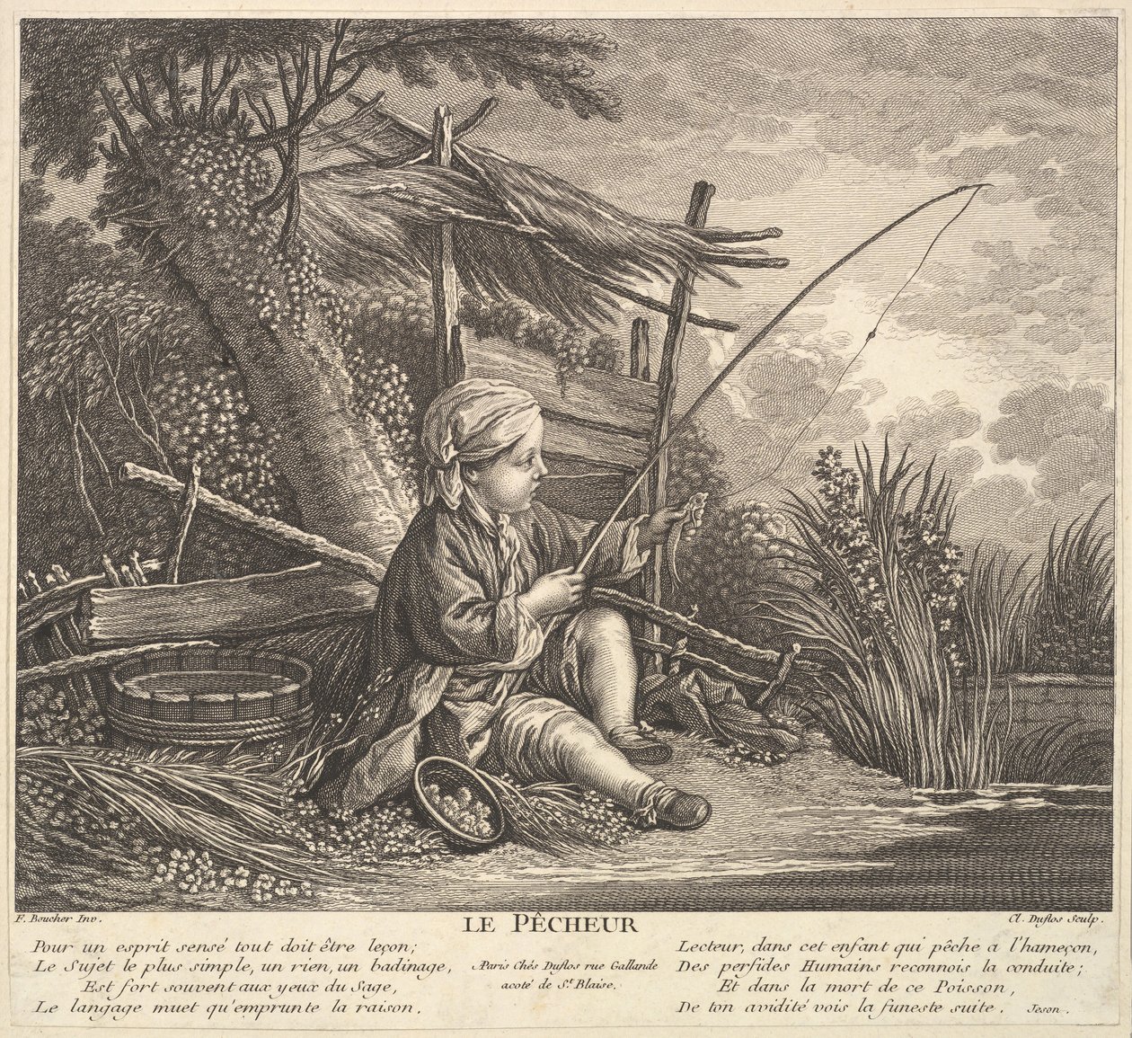 Rybak, ca. 1753. autorstwa Claude Augustin Duflos