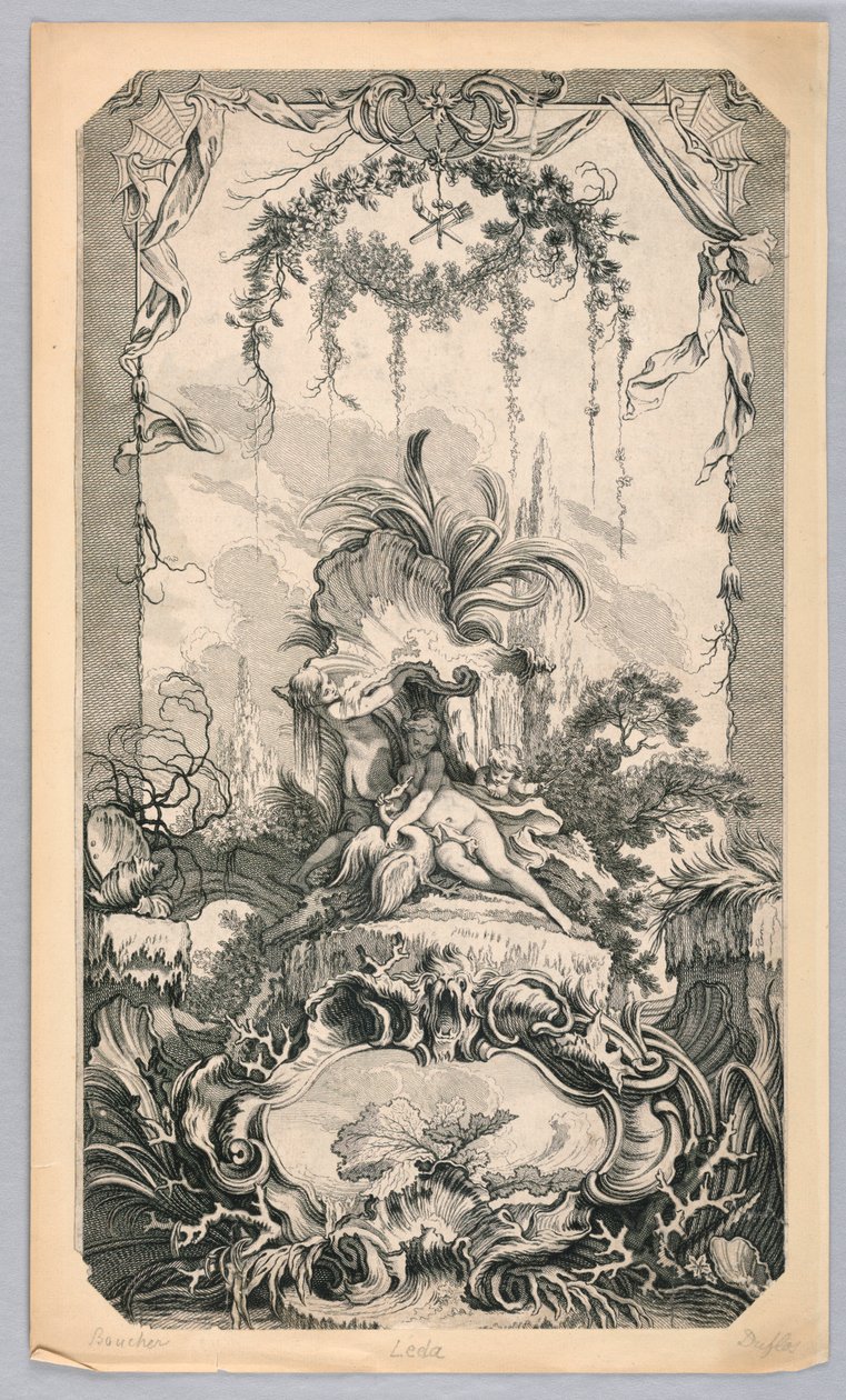 Leda i łabędź autorstwa Claude Augustin Duflos